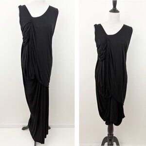 Elm Design Black‎ Convertible Dress Size 4 Sleeveless Modal Cotton Lagenlook